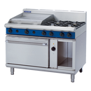 Blue Seal 1200mm Gas Range Electric Convection Oven 8 Burner 2/1GN - 4B 600mm Griddle 152MJ/Hr