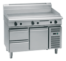 Waldorf Bold 1200mm Gas Griddle Low Back Refrigerated Base