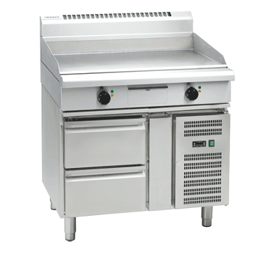 Waldorf 900mm Electric Griddle Low Back Refrig Base