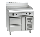 Waldorf Bold 900mm Gas Griddle Low Back Refrigerated Base