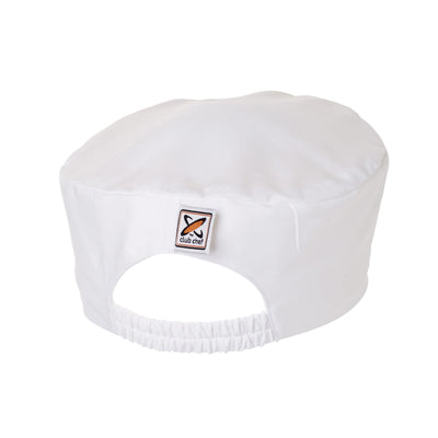 Chef Hat - White - P/V Flat Top - Medium