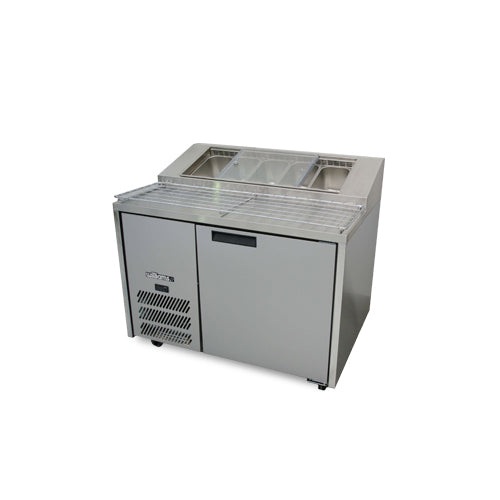 Jade Pizza - 1 Door S/S Pizza Prep Counter Refrigerator With Blown Air Well