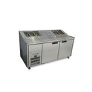 Jade Pizza - 2 Door S/S Pizza Prep Counter Refrigerator With Blown Air Well