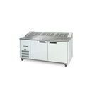Jade Pizza - 2 Door White Colorbond Pizza Prep Counter Refrigerator With Blown Air Well