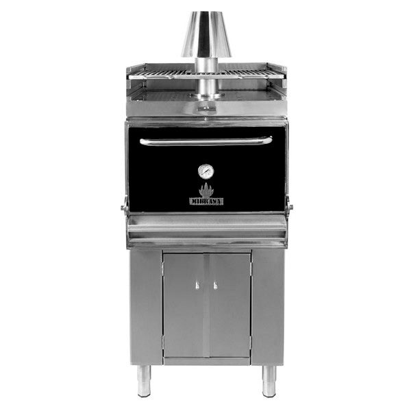 Mibrasa Charcoal Oven w/ Cupboard- Heating Rack - 110 Diners - Black