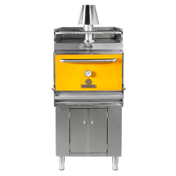 Mibrasa Charcoal Oven w/ Cupboard- Heating Rack - 110 Diners - Yellow