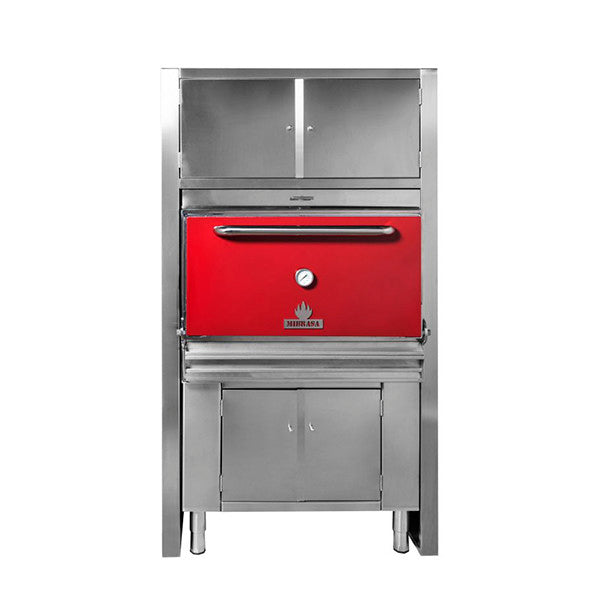 Mibrasa Charcoal Oven w/ Full Cupboard - 110 Diners - Red