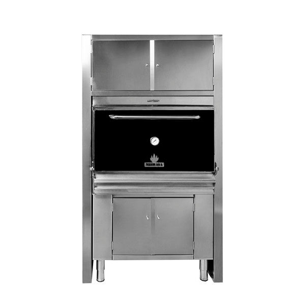 Mibrasa Charcoal Oven w/ Full Cupboard - 75 Diners - Black