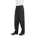 Chef Pants - Black Poly/Cotton Baggy - Large