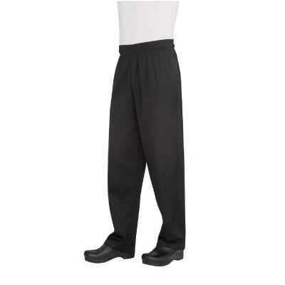 Chef Pants - Black Poly/Cotton Baggy - 3 Extra Large