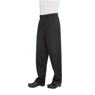 Chef Pants - Black Poly/Cotton Baggy - 2 Extra Large