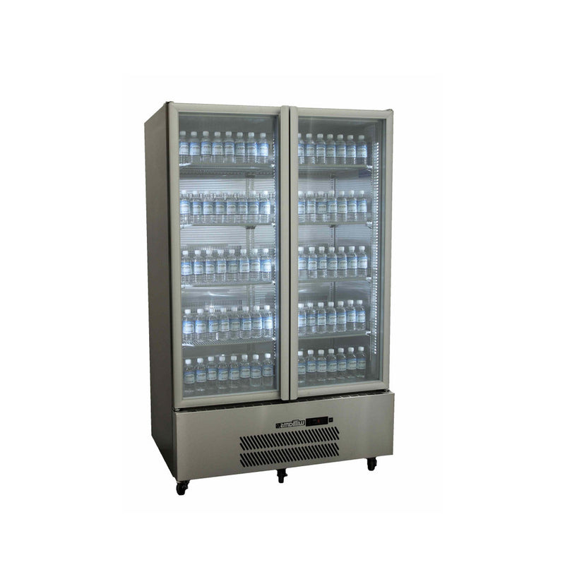 Quartz Star - 2 Door S/S Upright Display Refrigerator