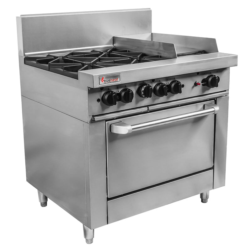 Trueheat RC Series 900mm Range w/ 4 Burners And 300mm Griddle Plate NG