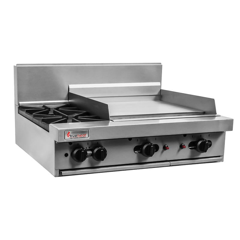 Trueheat RC Series 900mm Top w/ 2 Burners And 600mm Griddle Plate NG
