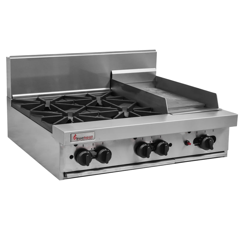 Trueheat RC Series 900mm Top w/ 4 Burners And 300mm Griddle Plate NG