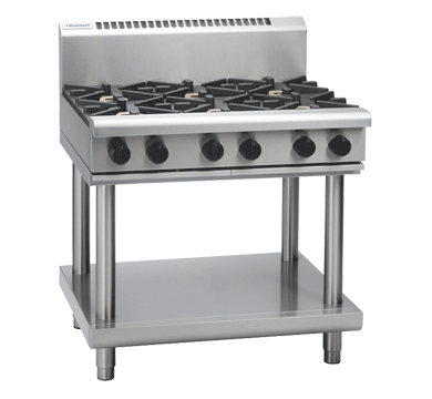 Waldorf 6 Burner Cook Top on Leg Stand, 900mm long