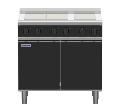 Waldorf Bold 600mm Electric Cooktop Cabinet Base - 2 x Elements 600mm Griddle