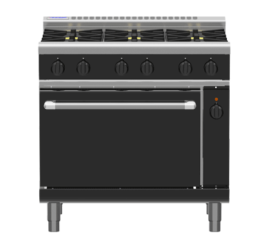 Waldorf Bold 900mm Gas Range Electric Convection Oven - 6 Burner