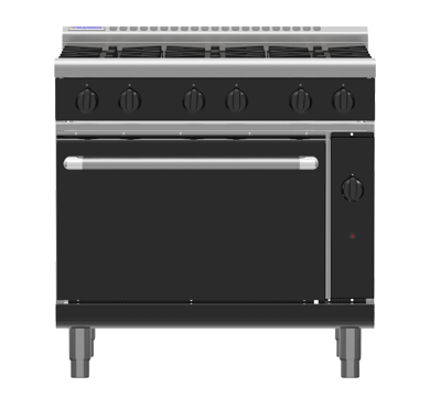 Waldorf Bold 900mm Gas Range Static Oven - 6 Burner