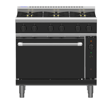 Waldorf Bold 900mm Gas Range Convection Oven - 4 Burner 300mm Griddle