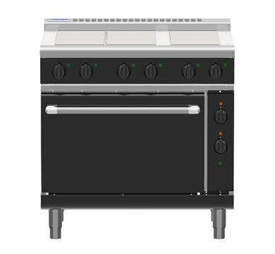 Waldorf Bold 900mm Electric Range Static Oven - 2 x Elements 600mm Griddle