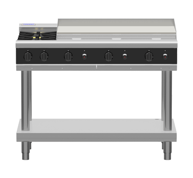 Waldorf Bold 1200mm Gas Cooktop Leg Stand - 4 Burner 600mm Griddle