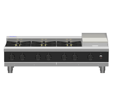 Waldorf Bold 1200mm Gas Cooktop Bench Model - 2 Burner 1200mm Griddle