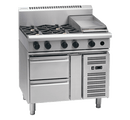 Waldorf 900mm Gas Cooktop Low Back Refrig Base - 4 Burner 300mm Griddle