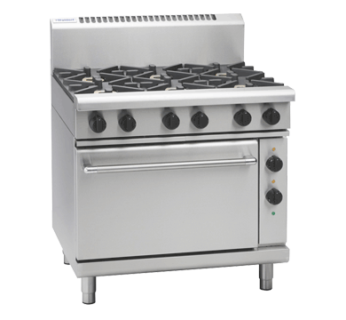 Waldorf 900mm Gas Range Electric Static Oven Low Back - 6 Burner