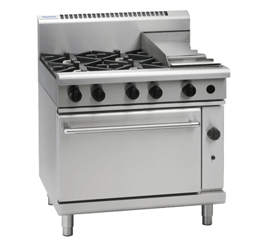 Waldorf 900mm Gas Range Static Oven Low Back - 4 Burner 300mm Griddle