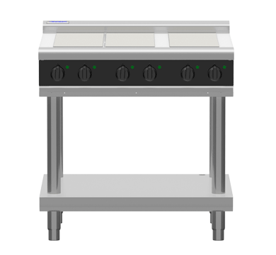 Waldorf Bold 600mm Electric Cooktop Low Back Leg Stand - 6 x Elements
