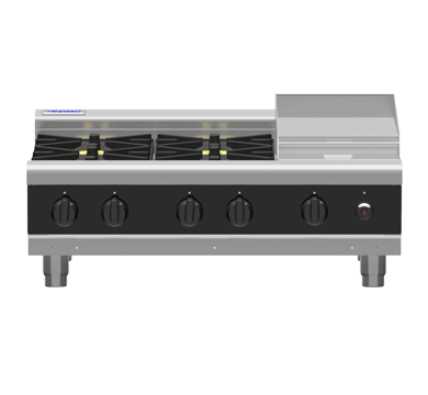 Waldorf Bold 900mm Gas Cooktop Low Back Bench Model - Griddle