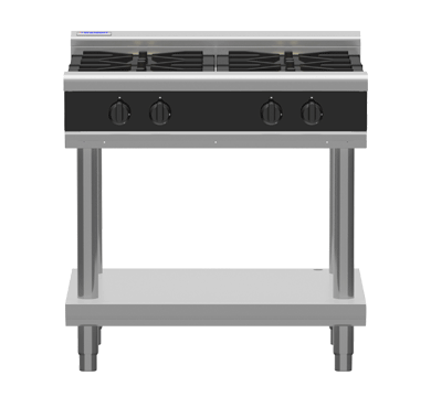 Waldorf Bold 900mm Gas Cooktop Low Back Leg Stand - 4 Burner