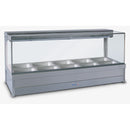 Roband Square Glass Hot Food Display Bar - 10 Pans Double Row