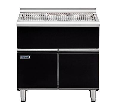 Waldorf 900mm Gas Solid Fuel Low Back Chargrill w/ Cabinet Doors