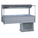 Roband Square Glass Refrigerated Display Bar - Piped and Foamed - 8 Pans