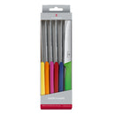 Steak Knife Serrated Round Tip Multicoloured, Set 6