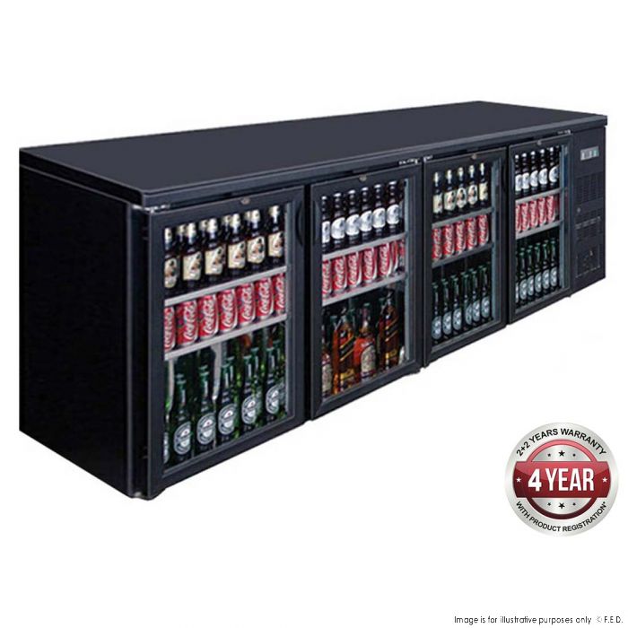 Thermaster 698.3L Four Door Bar Cooler 2542 x 513 x 885mm