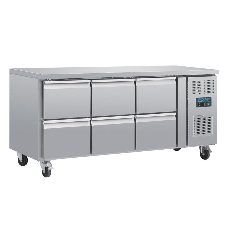 Polar U-Series Six Drawer Gastronorm Counter Fridge