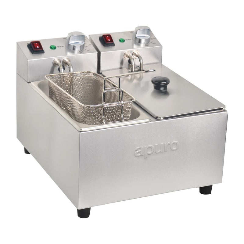 Apuro Double Counter Top Electric Fryer - 3Ltr