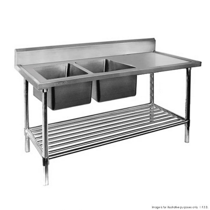 Double Left Handed Sink Bench 1500x600x900mm