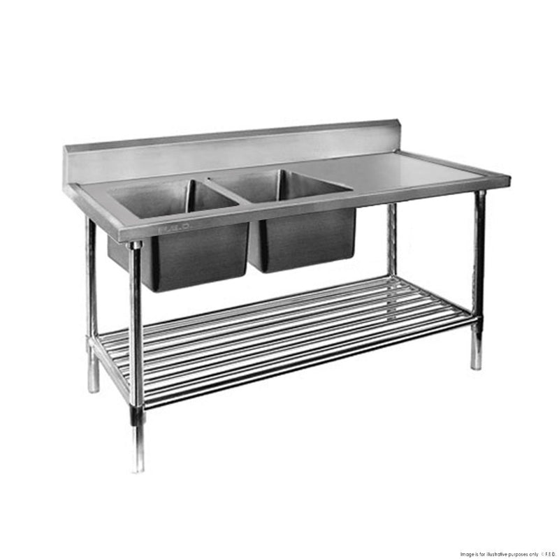 Double Left Handed Sink Bench 1500x700x900mm