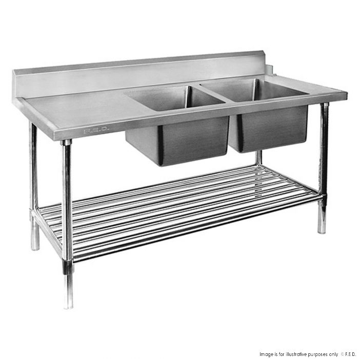 Double Right Handed Sink Bench for Dishwasher 1800x700x900mm