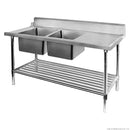 Double Left Handed Sink Bench for Dishwasher 2400x700x900mm