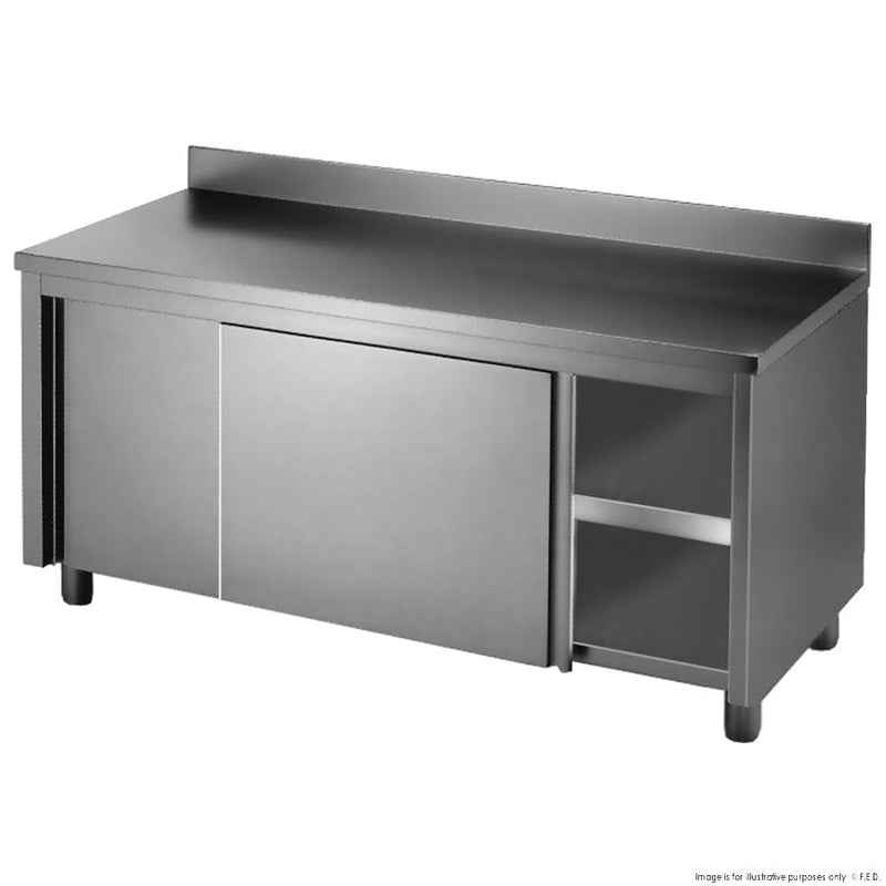 Sliding Cabinet Single Side with Splashback 1800x700x900+150mm