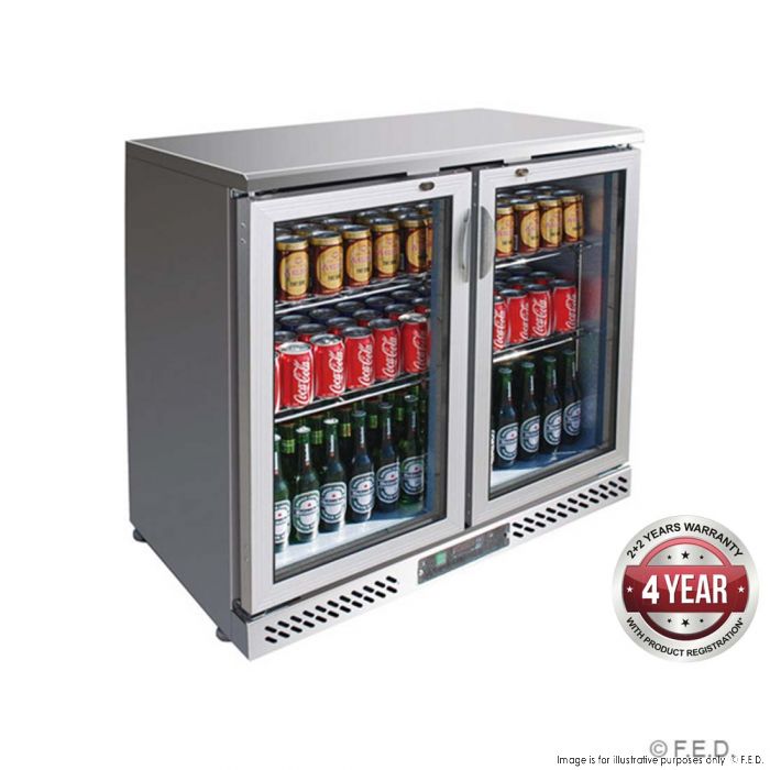 Thermaster Two Door S/S Bar Cooler 202L