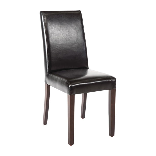 Bolero Faux Leather Dining Chair (Black) (Pack 2)