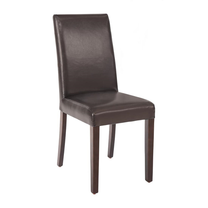Bolero Faux Leather Dining Chair (Dark Brown) (Pack 2)