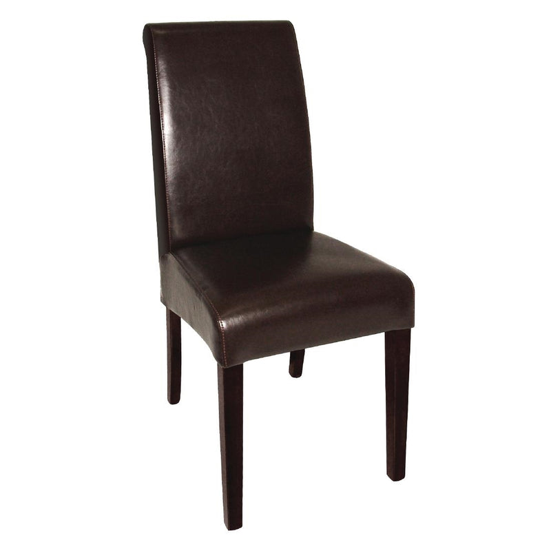 Bolero Curved Back Leather Chair (Dark Brown) (Pack 2)