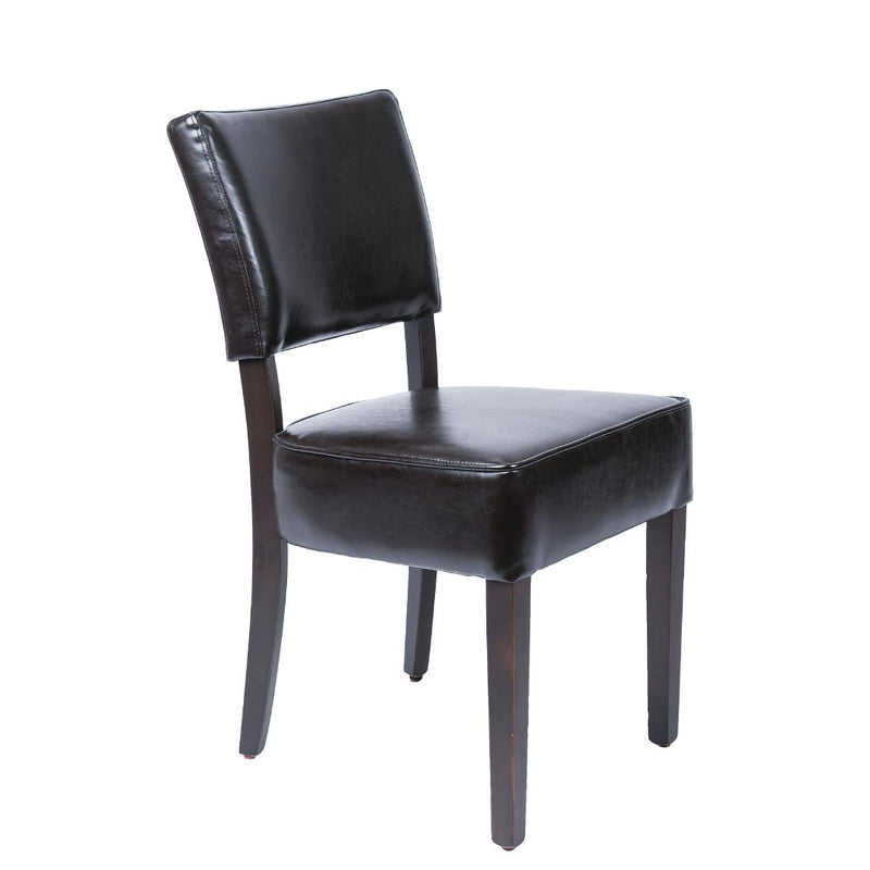 Bolero Deep Seated Faux Leather Chair (Dark Brown (Pack 2)